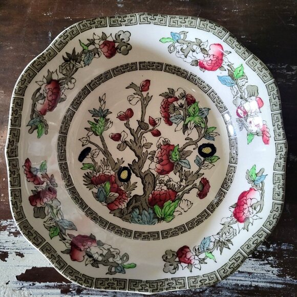 Vtg Johnson Brothers Indian Tree Square Bowl Hand Colored Transferware - Picture 2 of 7